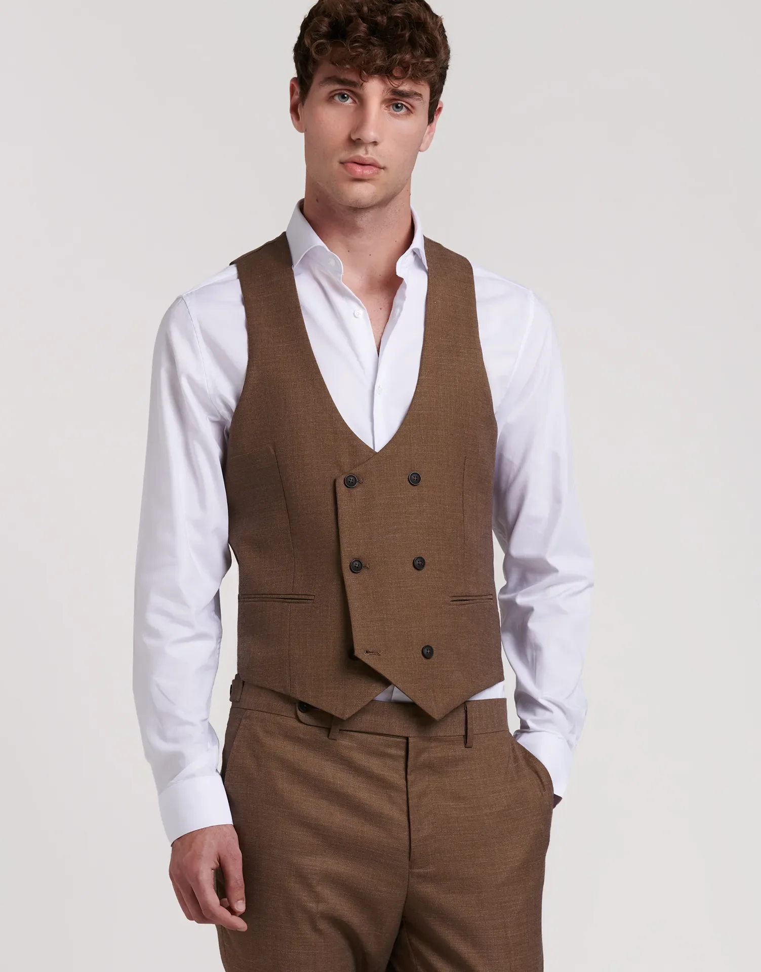 CHALECO TRAJE CRUZADO MEZCLILLA - Image 3