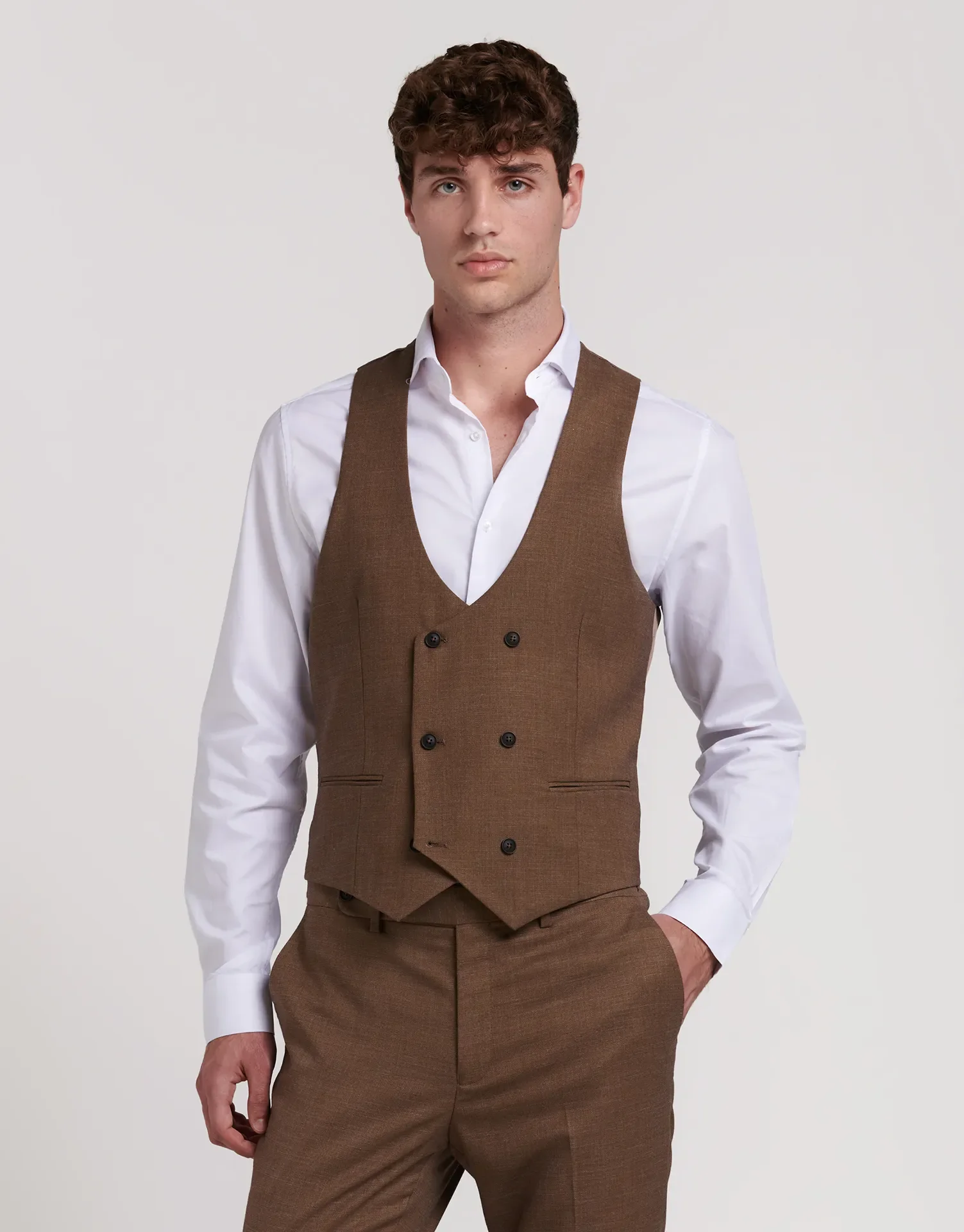 CHALECO TRAJE CRUZADO MEZCLILLA - Image 4