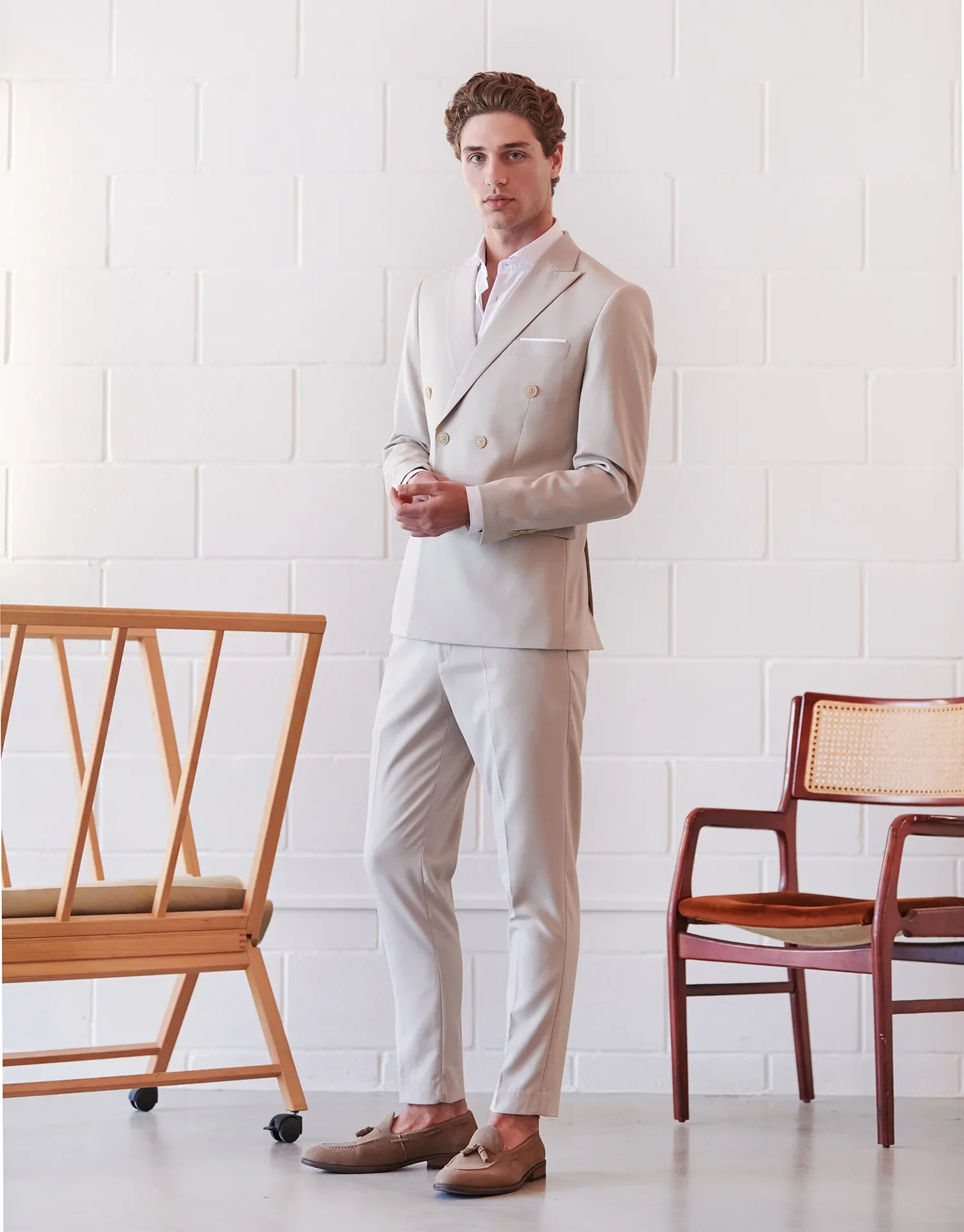 PANTALON TRAJE MEZCLILLA HEBILLAS TAPPERED FIT - Image 12
